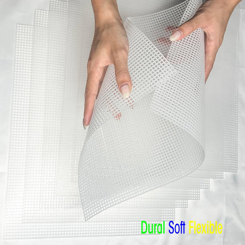 8 Plastic mesh Canvas Sheets for Embroidery Crafts, Acrylic Yarn Crafts, Knitting and Crochet Projects (9.92 x 13 inches, 10 Knitting Needles Incl...