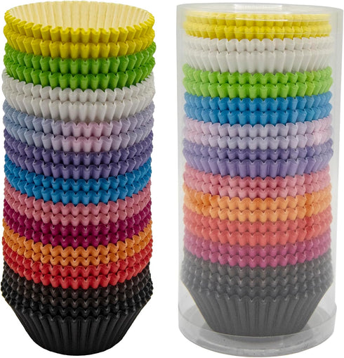 Cupcake Liners Standard Cupcake Cups 500 Pcs Cupcake Wrappers Papers Baking Cups for Cake Balls, Muffins, Cupcakes and Candies (12 Colors, 500 Pcs...