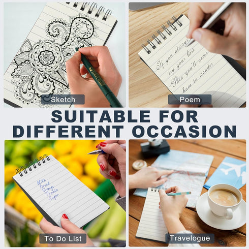 Small Spiral Notepads Bulk Pocket Notebooks, 3" x 5", Memo Pads Lined College Ruled Journal Mini Notepads Sketchbook 120 Pages for School Office E...