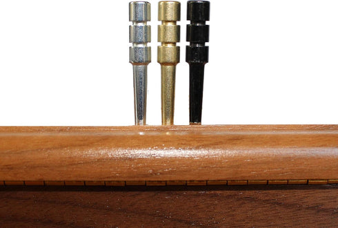 WE Games King-Sized Ultimate Cribbage Pegs - Set of 6 (2 Brass, 2 Silver, 2 Black)...