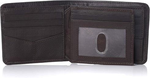 Alpine Swiss RFID Protected Men’s Max Coin Pocket Bifold Wallet with Divided Bill Section Comes in a Gift Box...