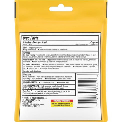 HALLS Relief Honey Lemon Cough Drops, 14 Drops...