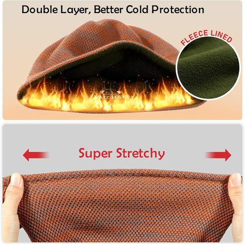 Lvaiz Mens Winter Beanie Hat Warm Fleece Lined Skull Cap for Men Reversible Women Windproof Watch Hat Knit Warm Unisex Beanie...