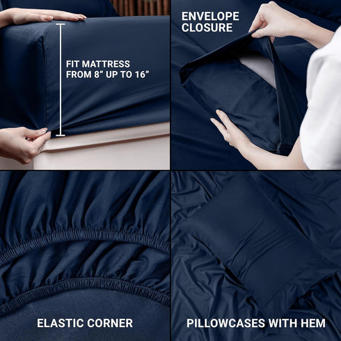Utopia Bedding Twin XL Sheet Set – 3 Piece Bed Sheets for Twin XL Size Bed, Soft and Breathable Microfiber, Includes 1 Fitted Sheet, 1 Flat Sheet ...