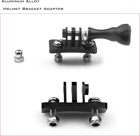 Universal Helmet Fixed Mounts, Camera Metal Bracket Adapter, Camera Accessories for GoPro Series Sport Camera/Skydiving Helmet with 1/4" Screw Ada...