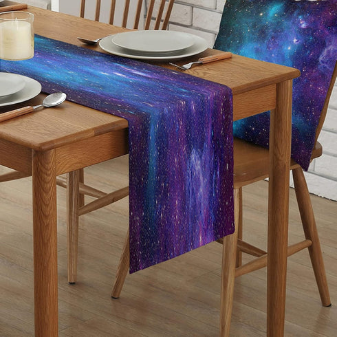 Dining Table Runner Dresser Scarf Linen Burlap Fabric,Galaxy Stars in Space Universe Celestial Astronomical Planets Washable Table Runners 72 Inch...