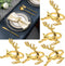 Napkin Rings Holders Set of 6 Fall Wedding Holiday Christmas Metal Dinner Parties Home Table Decoration (Gold Deerlet, 6)...