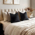 MIULEE Pack of 2 Decorative Velvet Throw Pillow Cover Soft Black Pillow Cover Soild Square Cushion Case for Sofa Bedroom Car 18x 18 Inch 45x 45cm...