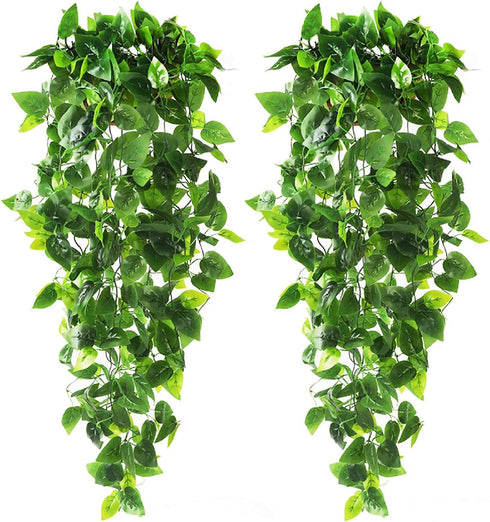 CEWOR 2pcs Fake Hanging Plants 3.6ft Fake Ivy Vine Artificial Ivy Leaves for Wedding Wall House Room Patio Indoor Outdoor Home Shelf Office Decor ...