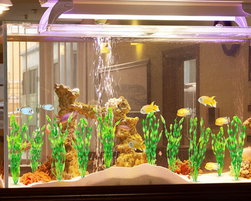 MyLifeUNIT Artificial Seaweed Water Plants for Aquarium, Plastic Fish Tank Plant Decorations 10 PCS (Green)...