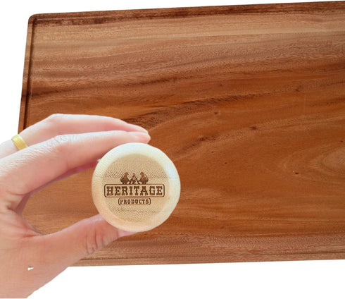 Heritage Products Cutting Board Oil & Wax Applicator - Food Grade Mineral Oil Wood Conditioner with Handle and Wooden Cap - Restore Butcher Blocks...