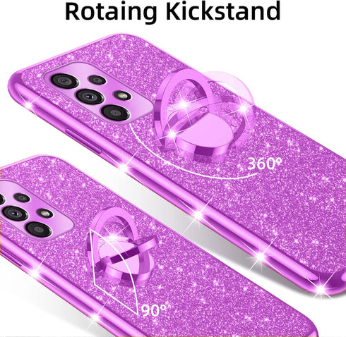 nancheng for Samsung A53 5G Phone Case, Case for Galaxy A53 5G Luxury Cute Soft TPU Glitter Cover for Girls Women with Ring Kickstand Shockproof P...