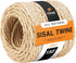 Sisal Twine - 2 Ply 150 Ft Thin Natural Fiber Rope on Spool - Rope Cat Scratching Post, Rope for Cat Scratcher, Cat Tree Replacement Parts, Pet To...
