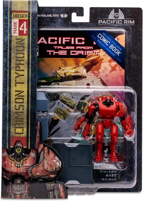 Pacific Rim McFarlane Toys Crimson Typhoon (Jaeger) 4" Scale Figure Playset with Comic...