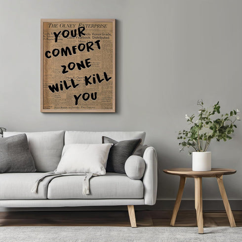 Posterizer 1 pcs-Retro Dictionary print-Your comfort zone will kill you-Quotes and Poems-Motivational & Inspirational Art-Decor for Home & Office-...