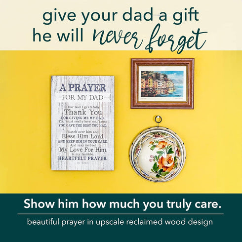 DEXSA Prayer for My Dad Wood Frame Wall Plaque for Father’s Day, Birthday Gift for Dad | Made in USA | Bonus Dad Gift, Father-in-Law Picture Frame...