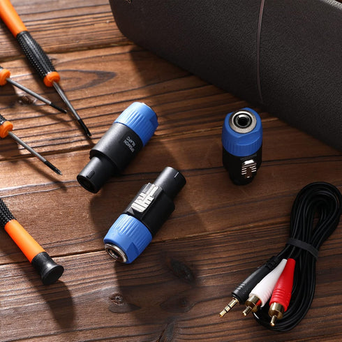 8 Pack NL4FC Speaker to 1/4 Adapter, Speaker Male to 1/4 inch TS Female Converter, 1/4 inch Female to NL4FC Male Connectors...