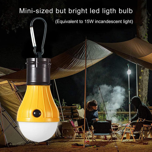 LED Camping Tent Lantern, Portable Outdoor Waterproof Emergency Light Bulb, Battery Powered with Clip Hook, Super Bright, for Hiking, Party?Campin...