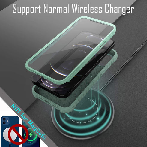ExoGuard Compatible with iPhone 12 Pro Max Case, Rubber Shockproof Full-Body Cover Case Built-in Screen Protector with Kickstand for iPhone 12 Pro...