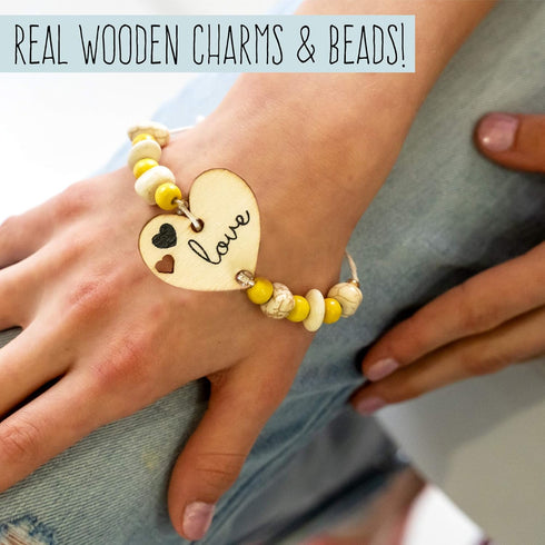 STMT DIY Wooden Charm & Tassel Jewelry Kit, Design & Create 10+ Accessories, Great Tween & Teen Bead Kit, Perfect for Sleepovers & Girl's Night, C...