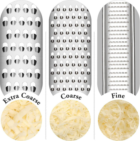 Cambom Lemon Zester Grater Three-piece Suit - Heavy Duty Kitchen Tool for Parmesan Cheese, Ginger, Garlic, Nutmeg, Chocolate, Vegetables?Fruits?St...
