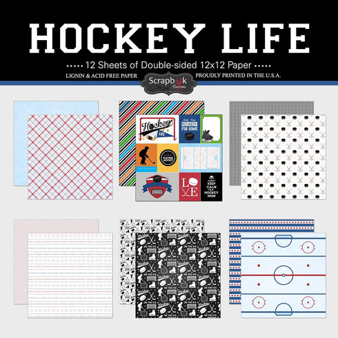 Scrapbook Customs 37602 Themed Paper Scrapbook Kit, Hockey Life...