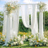 PARTISKY Wedding Arch Draping Fabric,1 Panel 18FT White Drapes Chiffon Fabric Drapery Decorations for Ceremony Reception Party Ceiling Backdrop...