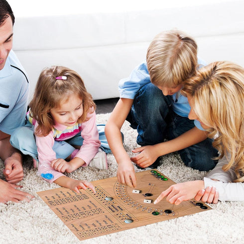 Baseball Dice Board Game Wood, Wooden Baseball Board Game with Dice Marbles for Kids Adults, Fun Double Battle Table Game...