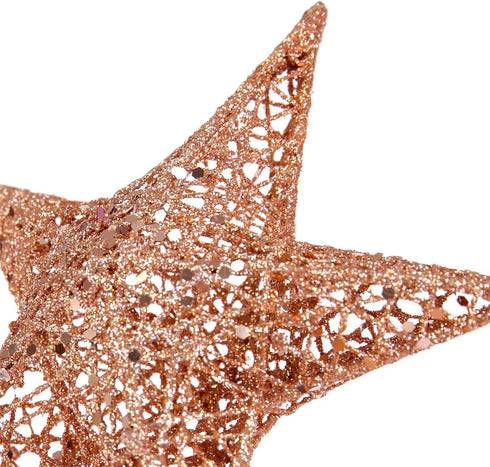 BinaryABC Christmas Tree Topper Star,Glittering Christmas Tree Decoration Ornaments,20cm (Rose Gold)...