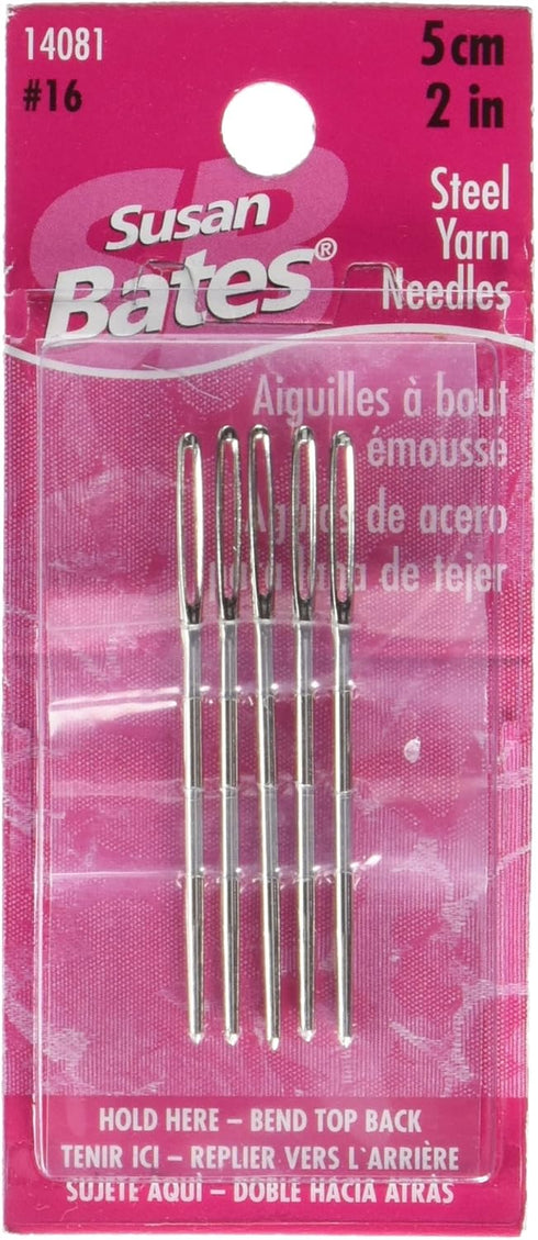 Susan Bates 70773 Steel Yarn Needles 2", Size 16 5/Pkg......