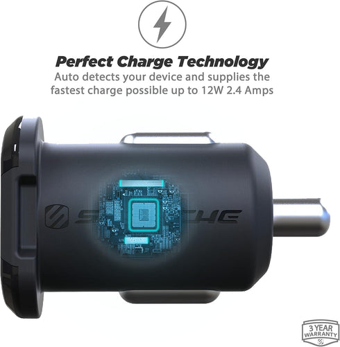 Scosche USBC121M ReVolt Universal Cigarette Lighter Single Device Compact One Port USB Car Charger, Fast Charge One Device Quickly, Black...