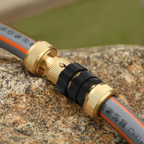 Triumpeek 3/4" Garden Hose Connector, 6 Sets Garden Hose Quick Connect Fittings, Male and Female Quick Release Garden Hose Connector...