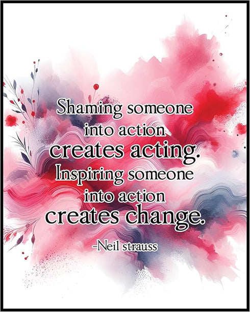 Posterizer 1 pcs-Inspiration Creates Change-Neil Strauss-Musical Art Collection-Quotes- unframed wall art...