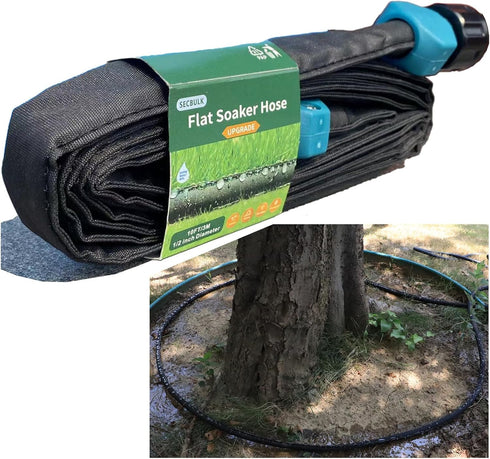 2024 Flat Soaker Hose 10 ft for Garden, 10' Linkable Drip Hose Diy Automates Garden Irrigation System Saving 80% Water, Dual-layer Leak-free Desig...