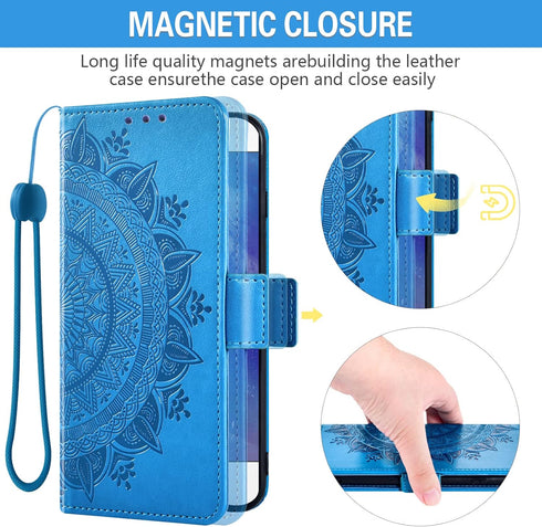 Asuwish Compatible with Coolpad Legacy Brisa Wallet Case Tempered Glass Screen Protector Credit Card Holder Flip Wrist Strap Stand Cell Phone Cove...