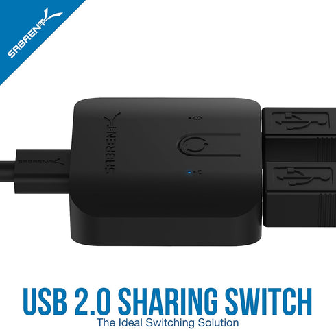 SABRENT USB 2.0 Sharing Switch for Multiple Computers and Peripherals LED Device Indicators (USB-SW20)...