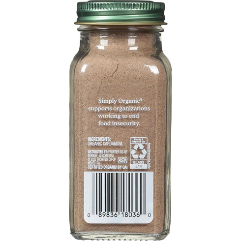 Simply Organic Cardamom, 2.82 Ounce, Certified Organic & Kosher, Aromatic, Subtly Spicy-Sweet, No ETO, Non Irradiated...