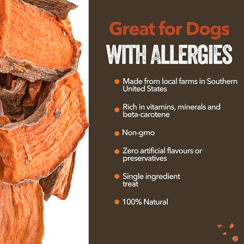 Gaines Family Farmstead Sweet Potato Chews, Dog Treats Made in The USA, High in Fiber, Grain Free, No Preservatives, Vegetarian Alternative to Raw...
