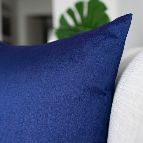 The White Petals Navy Blue Euro Sham Covers for Sofa, Couch & Bed (26x26 inch, Pack of 2)...