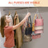 Purse Hanger for Closet, Rotatable Bag Organizer, 6 Storage Capacity Space Saving Handbag Holder, Closet Organizers and Storage Backpack Rack, Sil...