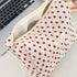 3Pcs Cotton Quilted Makeup Bag Large Travel Cosmetic Bag Coquette Makeup Pouch Cute Aesthetic Floral Toiletry Bag for Women Girls (Strawberries)...