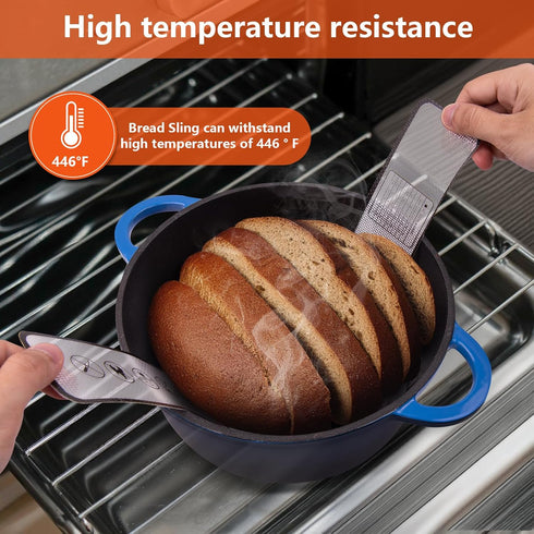 Silicone Bread Sling for Dutch Oven Non-Stick Heat Resistant Sourdough Bread Baking Supplies 2 PCS Silicone Mat with Long Handles Black&Red...