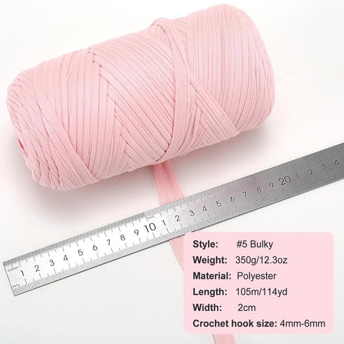 350g Crochet Yarn,Yarn for Crocheting,Thick Knitting Yarn,Elastic Fabric Cloth T Shirt Yarn, Spaghetti Yarn Soft Yarn for Hand DIY Dolls Bags Bask...