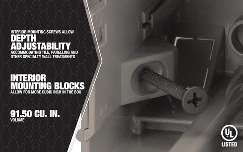 Southwire MSBMMT5G 5 Gang Multi Mount Device Box with Depth Adjustable, Heavy Duty 42lb,Gray...