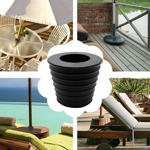 Patio Table Umbrella Hole Rings, 4 Pcs Silicone Patio Table Umbrella Hole Ring, and Cap Set, Umbrella Cone Wedge Plug for 2 to 2.5 Inch Patio Tabl...