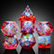 Shiny D&D Dice,DNDND Handmade Double Layers Sharp Edge Die with Gift Case for D&D Dungeons and Dragon Games (Red and Blue)...