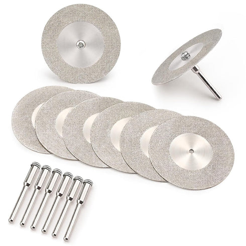 40mm 1.6" Diamond Cutting Wheel with 1/8" Mandrel, for Glass Agates Rocks Ceramic Tile Polishing Cutting, Coated Cutting Discs Cut Off Wheels Rota...