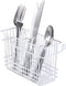 Kitchen Details Cutlery Basket | Hanging | Attach to Standard Dish Drying Rack | Utensil Caddy | Vinyl Coated | 3 Compartment | White...