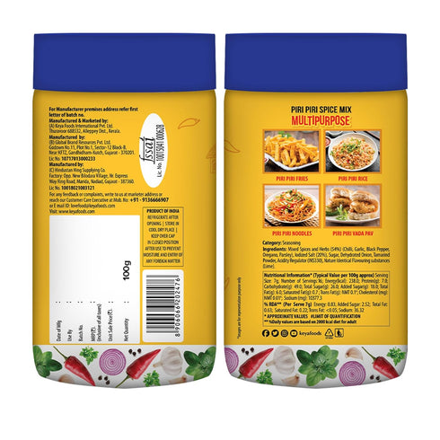 Keya Piri Piri - Instant Seasoning Mix Original Flavour 3 Way Sprinkler Cap (Pack Of 3) 240 Grams....