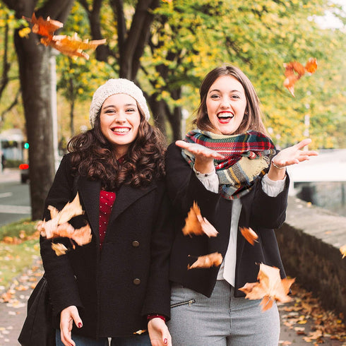 Frienda Winter Plaid Scarf Fall Warm Tartan Scarf Checkered Pattern Circle Loop Scarf Wrap (Colorful)...